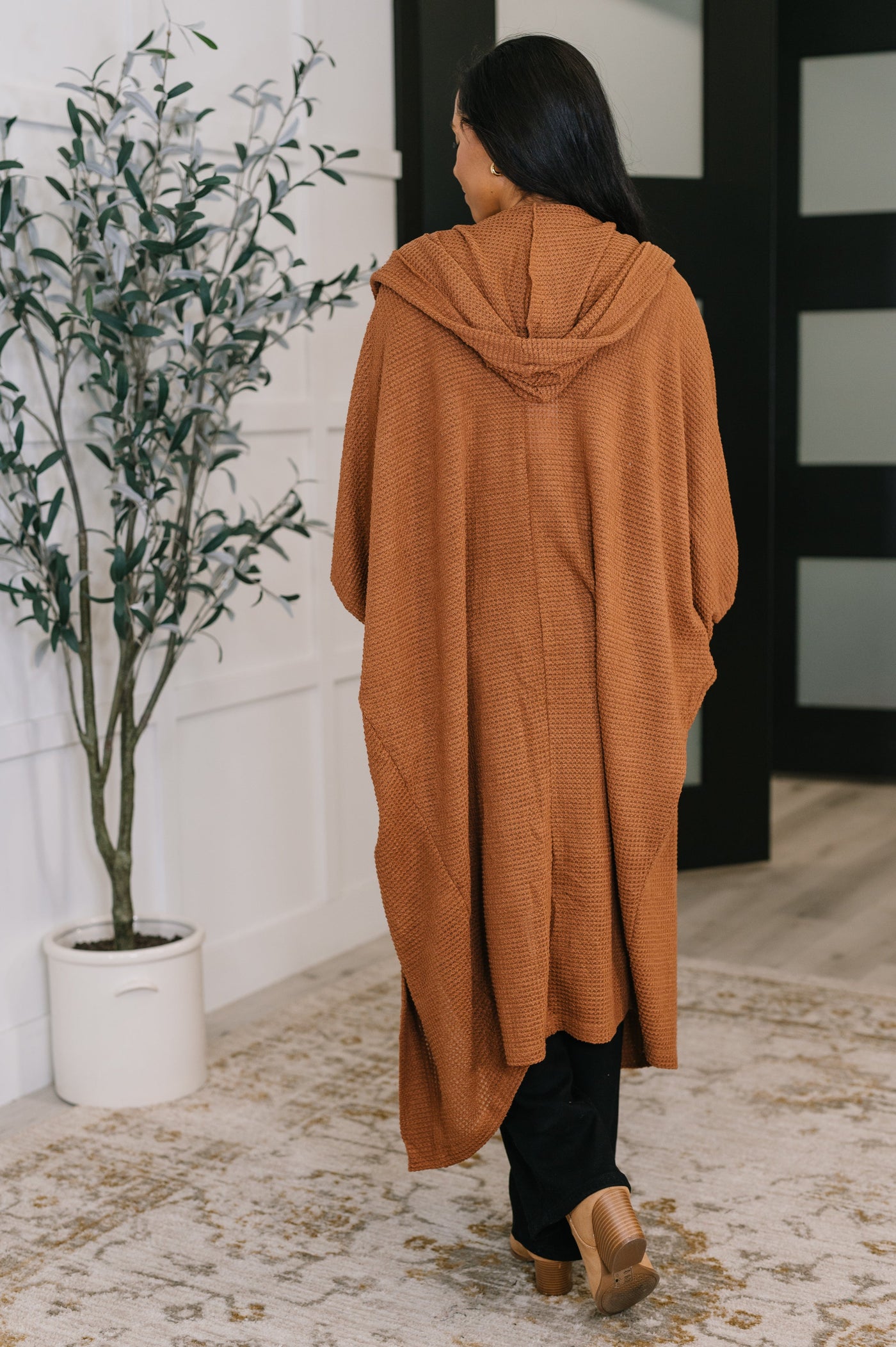 Pamper Travel Hooded Cardigan in Chestnut-Womens-Ave Shops-Market Street Nest, Fashionable Clothing, Shoes and Home Décor Located in Mabank, TX