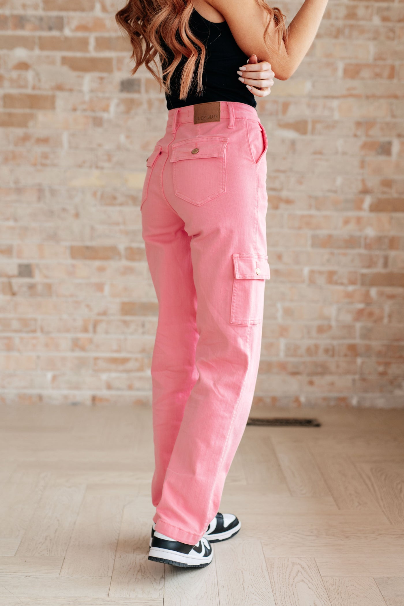 Peggy High Rise Cargo Straight Jeans in Pink-Denim-Ave Shops-Market Street Nest, Fashionable Clothing, Shoes and Home Décor Located in Mabank, TX