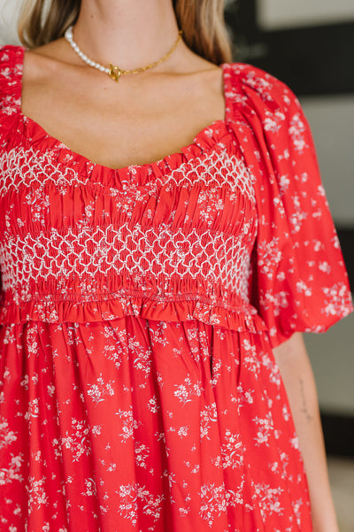 Petals & Promises V-Neck Dress in Red Multi-Womens-Ave Shops-Market Street Nest, Fashionable Clothing, Shoes and Home Décor Located in Mabank, TX