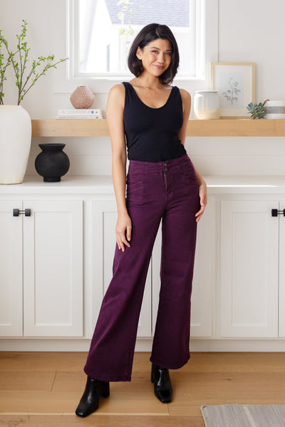 Petunia High Rise Wide Leg Jeans in Plum-Denim-Ave Shops-Market Street Nest, Fashionable Clothing, Shoes and Home Décor Located in Mabank, TX