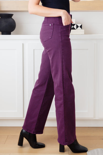 Petunia High Rise Wide Leg Jeans in Plum-Denim-Ave Shops-Market Street Nest, Fashionable Clothing, Shoes and Home Décor Located in Mabank, TX