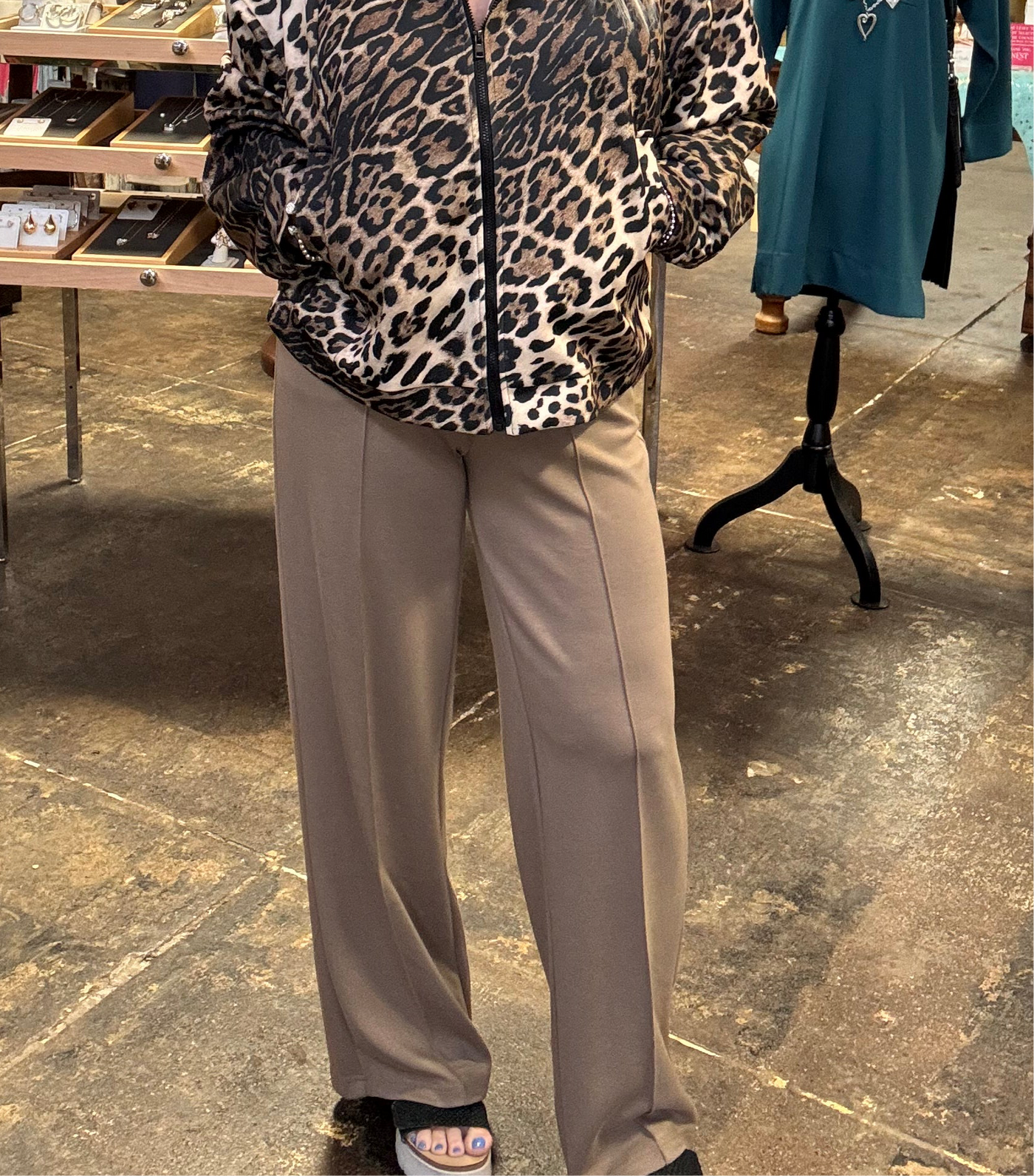 Picadilly Wide-Leg Center Seamed Pant in Praline-Bottoms-Picadilly-Market Street Nest, Fashionable Clothing, Shoes and Home Décor Located in Mabank, TX