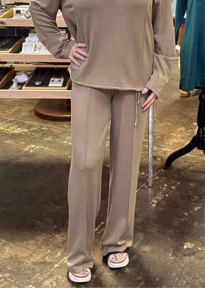 Picadilly Wide-Leg Center Seamed Pant in Praline-Bottoms-Picadilly-Market Street Nest, Fashionable Clothing, Shoes and Home Décor Located in Mabank, TX