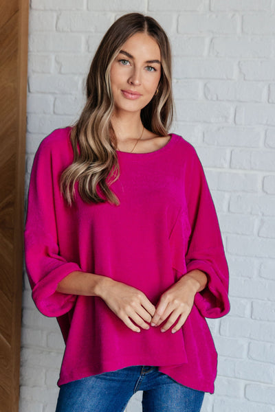 Pink Thoughts Chenille Blouse-Blouses-Ave Shops-Market Street Nest, Fashionable Clothing, Shoes and Home Décor Located in Mabank, TX