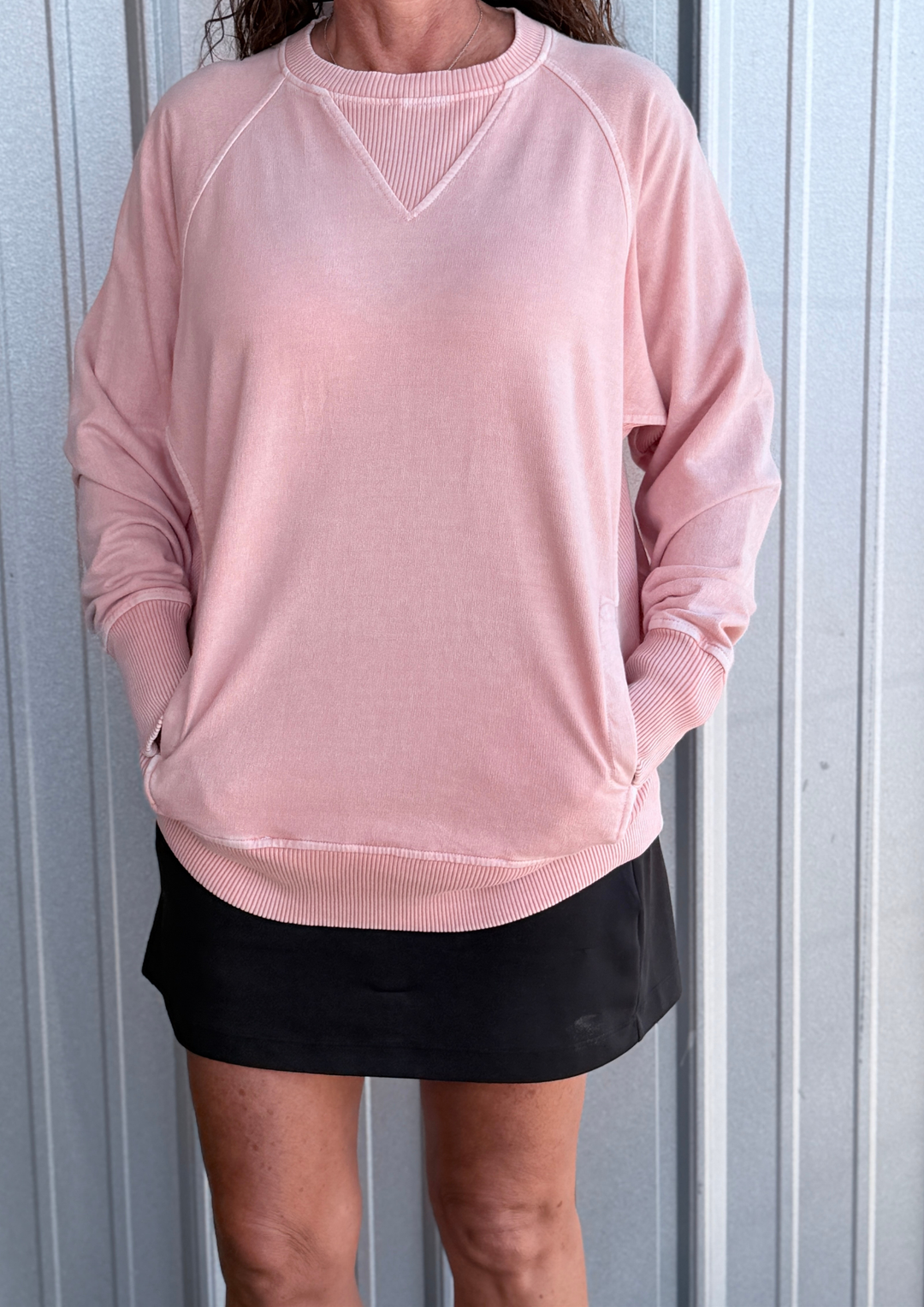 Pocketed Sweatshirt-08-Tops-Zenana-Market Street Nest, Fashionable Clothing, Shoes and Home Décor Located in Mabank, TX