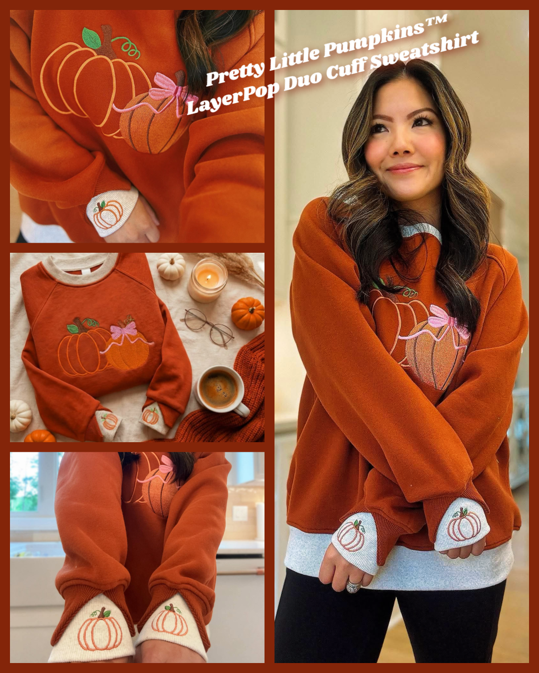 Closing: 6/19- Pretty Little Pumpkins™ LayerPop™ Duo Cuff Sweatshirt-JadyK-Market Street Nest, Fashionable Clothing, Shoes and Home Décor Located in Mabank, TX