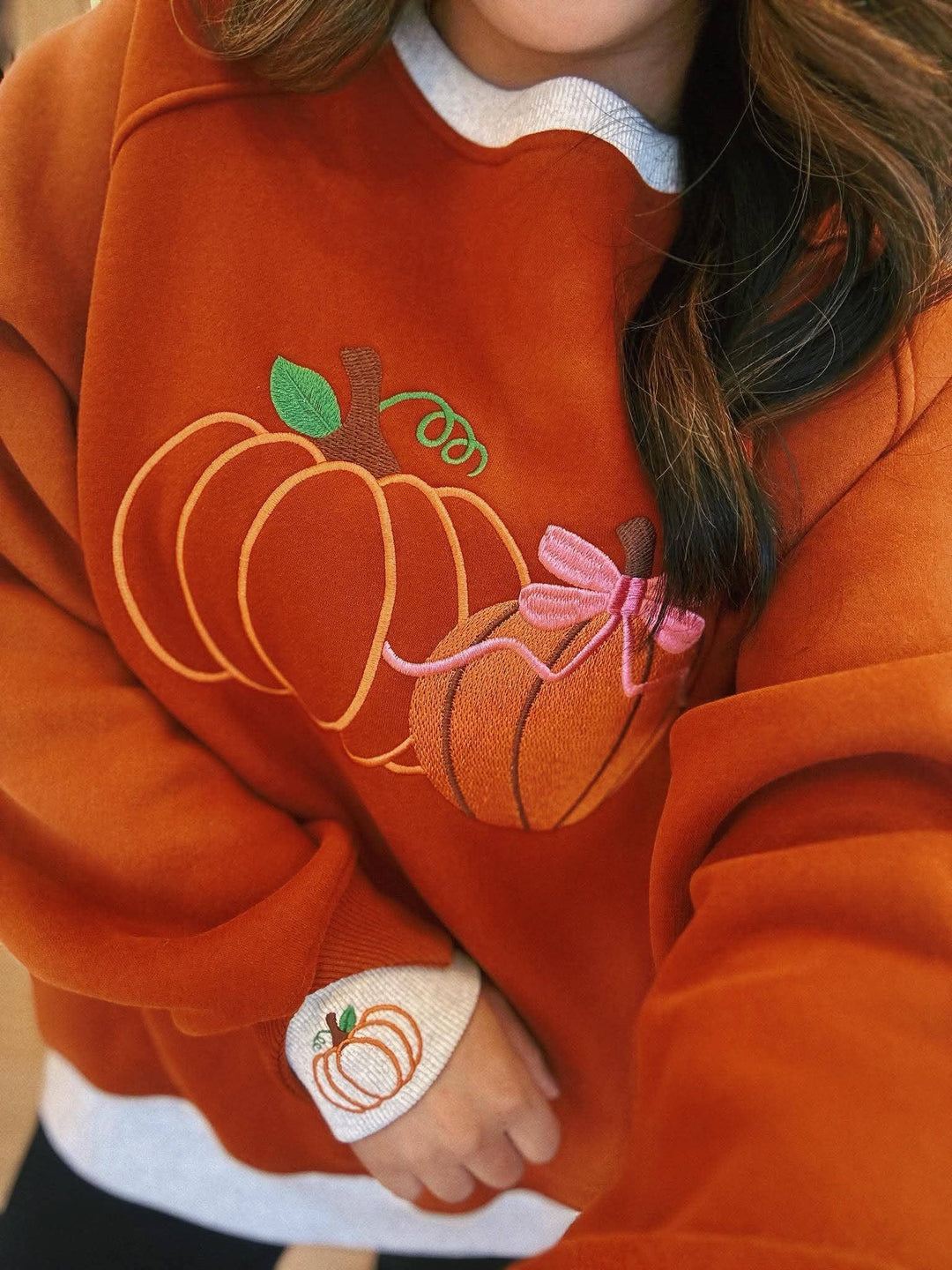 Closing: 6/19- Pretty Little Pumpkins™ LayerPop™ Duo Cuff Sweatshirt-JadyK-Market Street Nest, Fashionable Clothing, Shoes and Home Décor Located in Mabank, TX