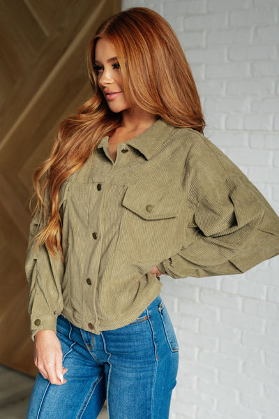 Primrose Corduroy Jacket in Olive-Layers-Ave Shops-Market Street Nest, Fashionable Clothing, Shoes and Home Décor Located in Mabank, TX
