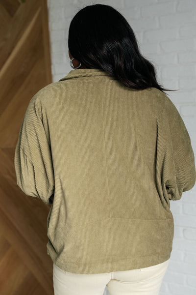 Primrose Corduroy Jacket in Olive-Layers-Ave Shops-Market Street Nest, Fashionable Clothing, Shoes and Home Décor Located in Mabank, TX