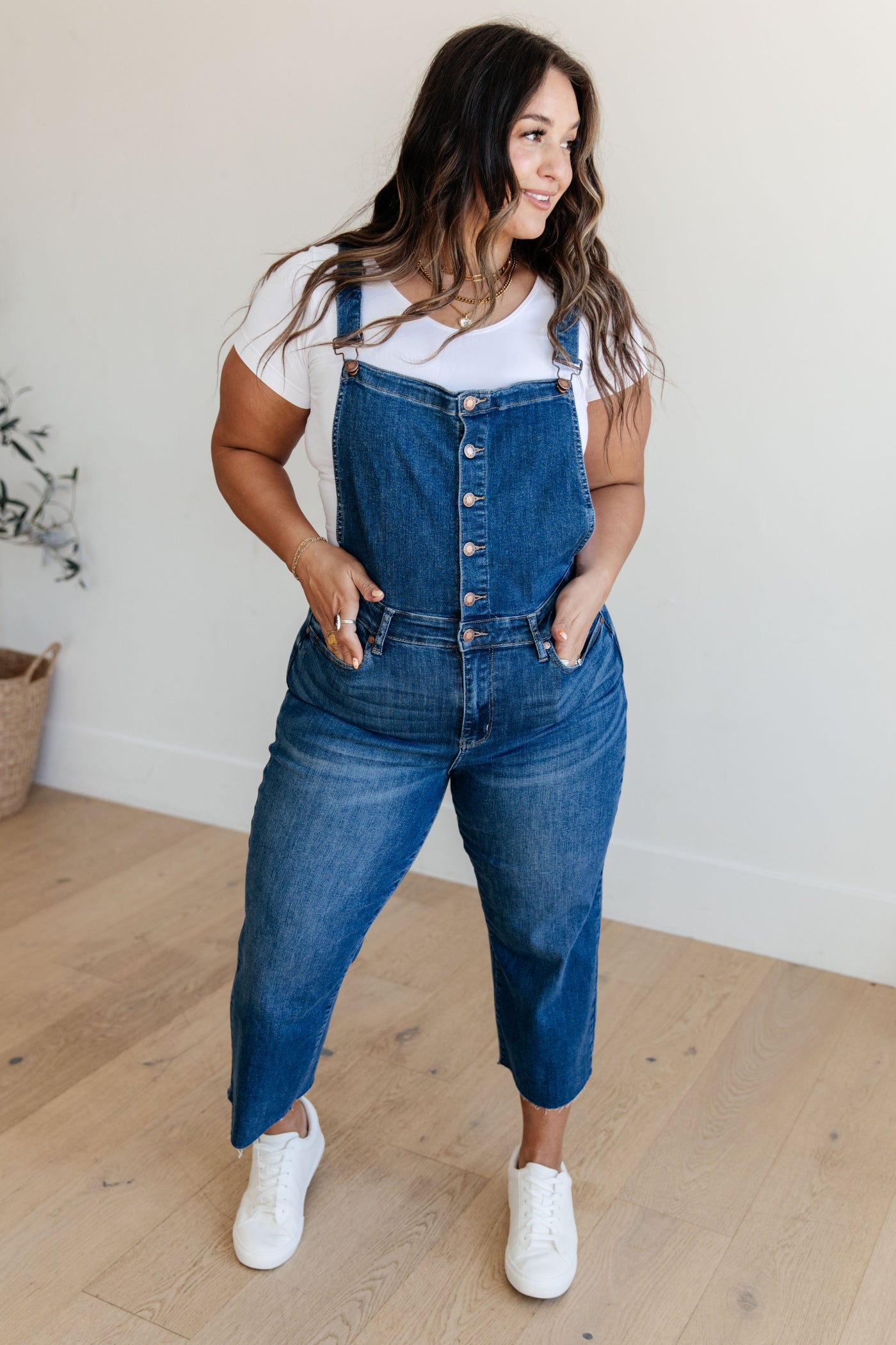 Priscilla High Rise Crop Wide Leg Denim Overalls-Denim-Ave Shops-Market Street Nest, Fashionable Clothing, Shoes and Home Décor Located in Mabank, TX