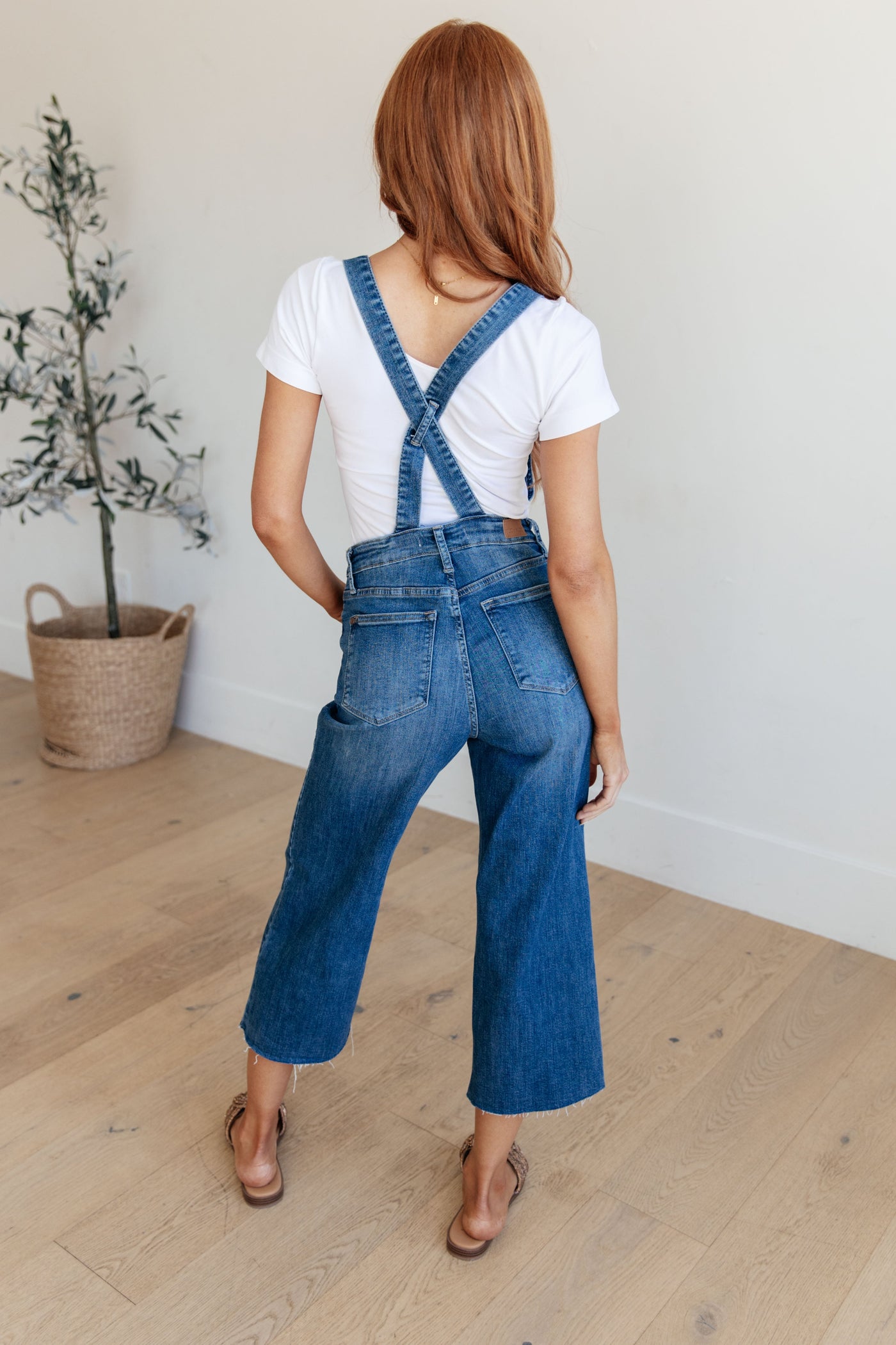 Priscilla High Rise Crop Wide Leg Denim Overalls-Denim-Ave Shops-Market Street Nest, Fashionable Clothing, Shoes and Home Décor Located in Mabank, TX