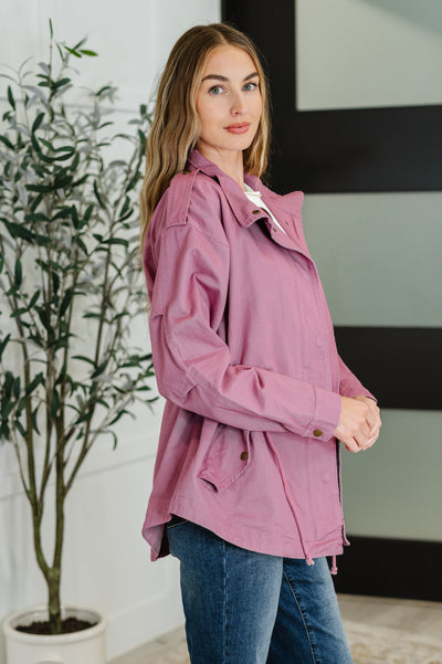 Puddle Jumper Full Front Zip Up Jacket in Mauve-Womens-Ave Shops-Market Street Nest, Fashionable Clothing, Shoes and Home Décor Located in Mabank, TX