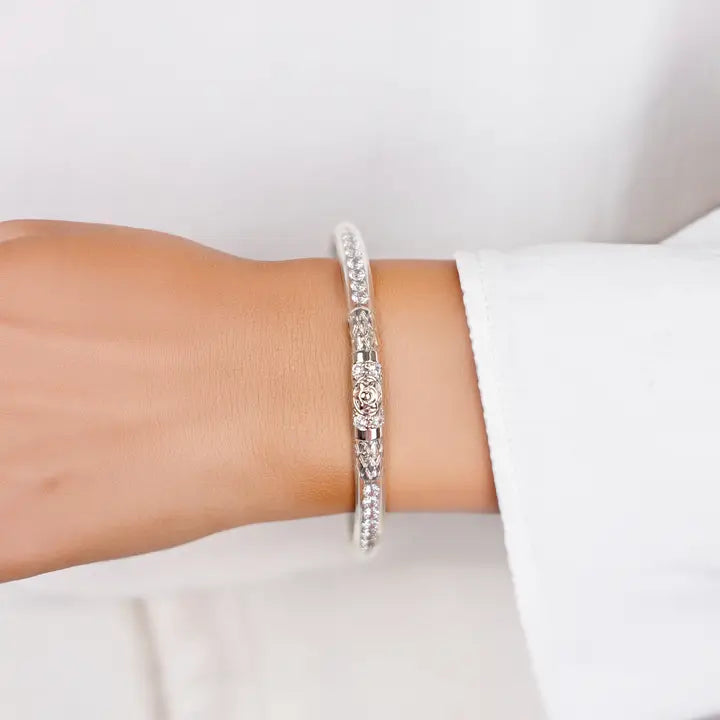 Queen All Weather Bangles® (Awb®) - Clear Crystal- Silver-01-Jewelry-Budhagirl-Market Street Nest, Fashionable Clothing, Shoes and Home Décor Located in Mabank, TX