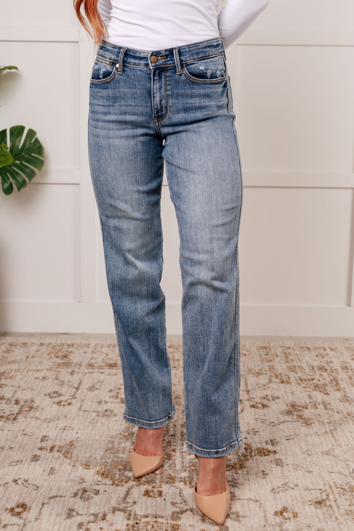 Quinn Mid Rise Cell Phone Pocket Dad Jeans-Womens-Ave Shops-Market Street Nest, Fashionable Clothing, Shoes and Home Décor Located in Mabank, TX