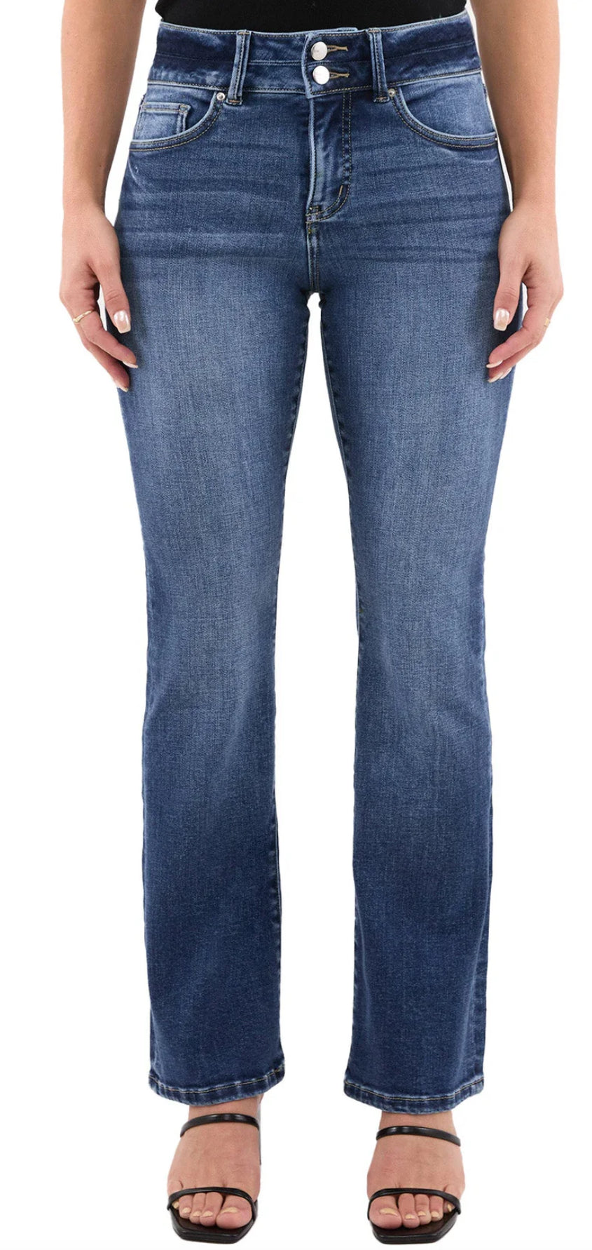 RFM Mia 2 Button High Rise Jeans-Bottoms-YMI-Market Street Nest, Fashionable Clothing, Shoes and Home Décor Located in Mabank, TX