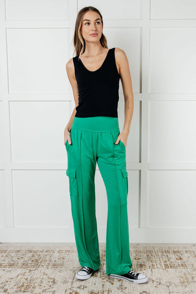 Race to Relax Cargo Pants in Emerald Green-Bottoms-Ave Shops-Market Street Nest, Fashionable Clothing, Shoes and Home Décor Located in Mabank, TX