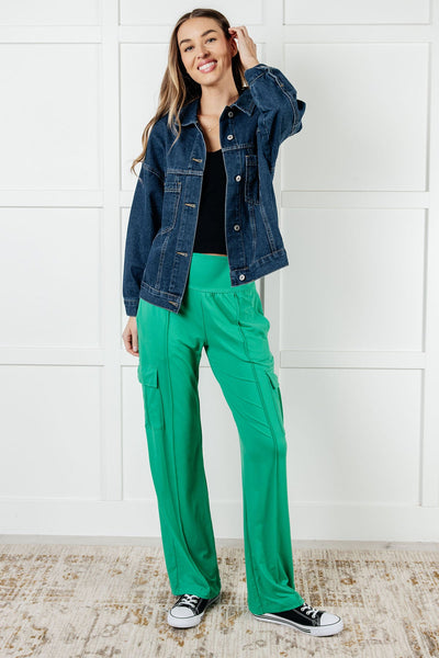 Race to Relax Cargo Pants in Emerald Green-Bottoms-Ave Shops-Market Street Nest, Fashionable Clothing, Shoes and Home Décor Located in Mabank, TX