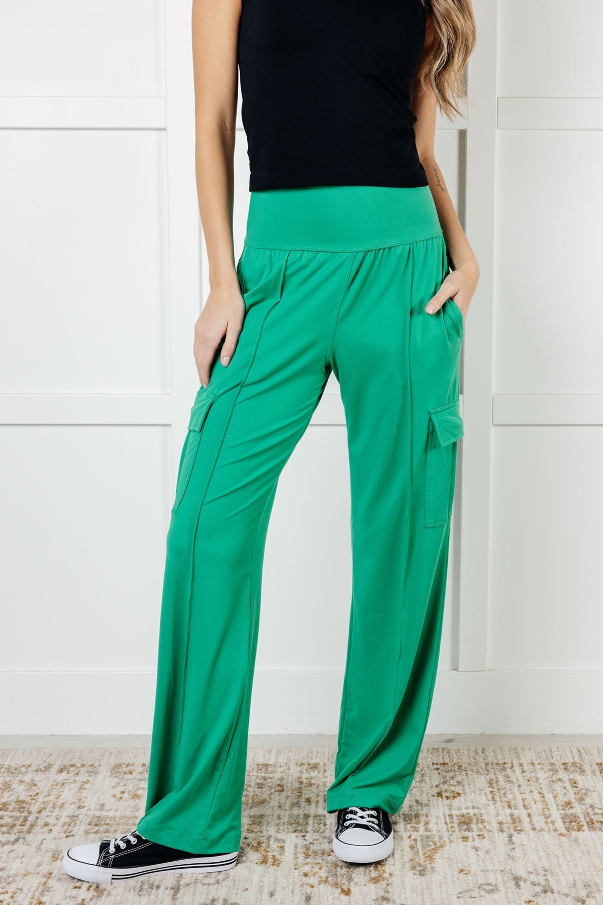 Race to Relax Cargo Pants in Emerald Green-Bottoms-Ave Shops-Market Street Nest, Fashionable Clothing, Shoes and Home Décor Located in Mabank, TX