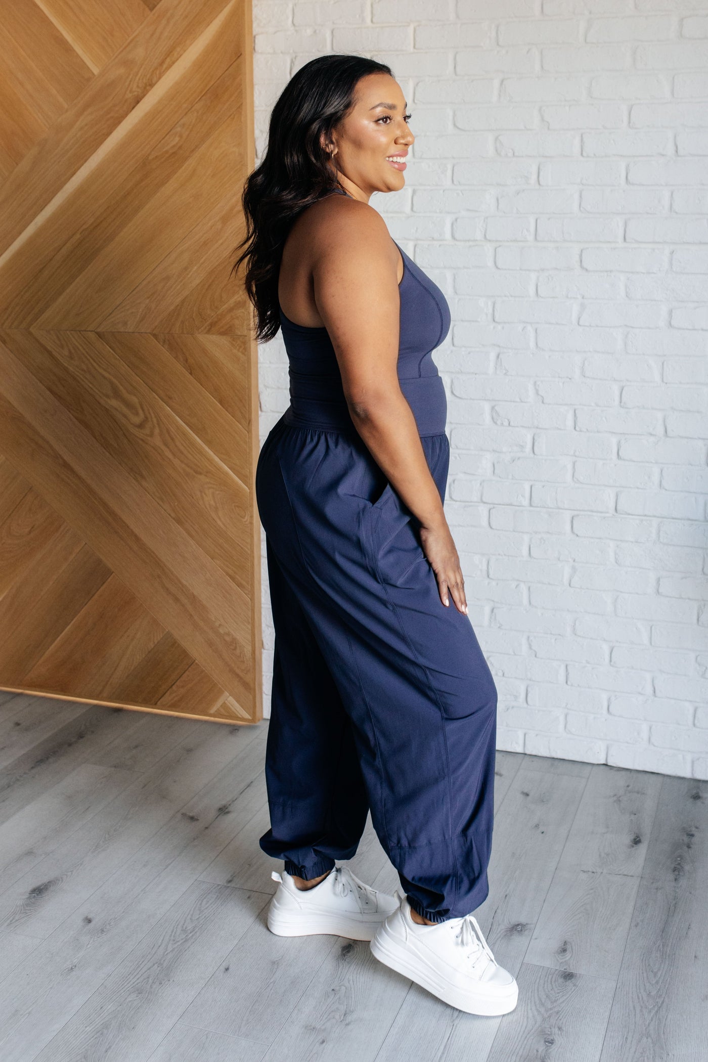 Raising Heart Rate Cut Out Jumpsuit in Navy-Athleisure-Ave Shops-Market Street Nest, Fashionable Clothing, Shoes and Home Décor Located in Mabank, TX