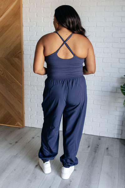 Raising Heart Rate Cut Out Jumpsuit in Navy-Athleisure-Ave Shops-Market Street Nest, Fashionable Clothing, Shoes and Home Décor Located in Mabank, TX