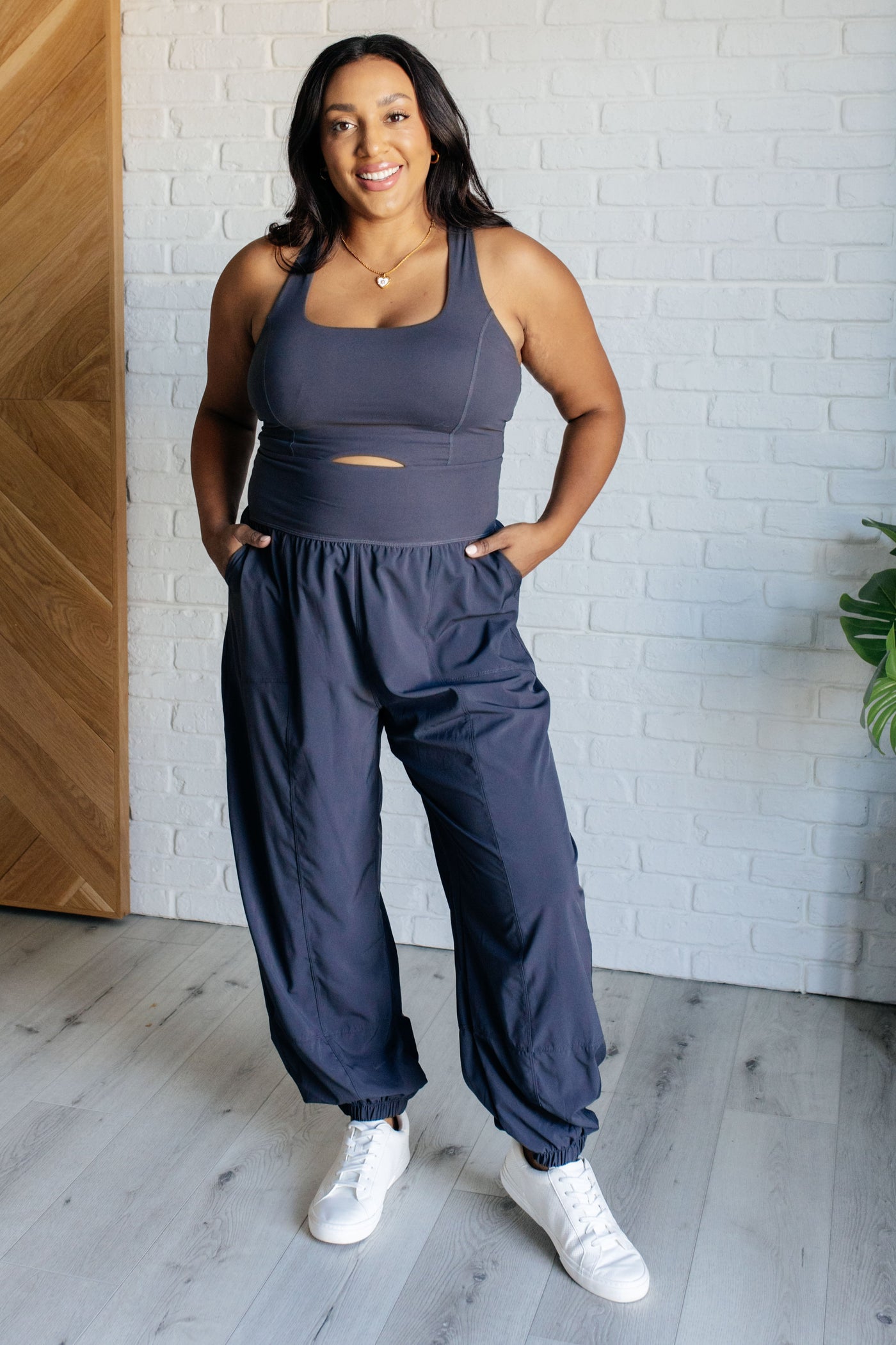 Raising Heart Rate Cutout Jumpsuit in Charcoal-Athleisure-Ave Shops-Market Street Nest, Fashionable Clothing, Shoes and Home Décor Located in Mabank, TX