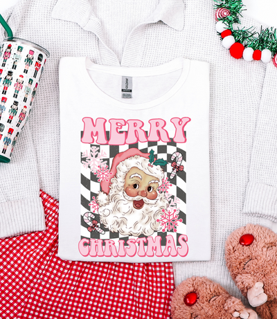 Retro Pink Santa Graphic Tee and Sweatshirt-Womens-Ave Shops-Market Street Nest, Fashionable Clothing, Shoes and Home Décor Located in Mabank, TX
