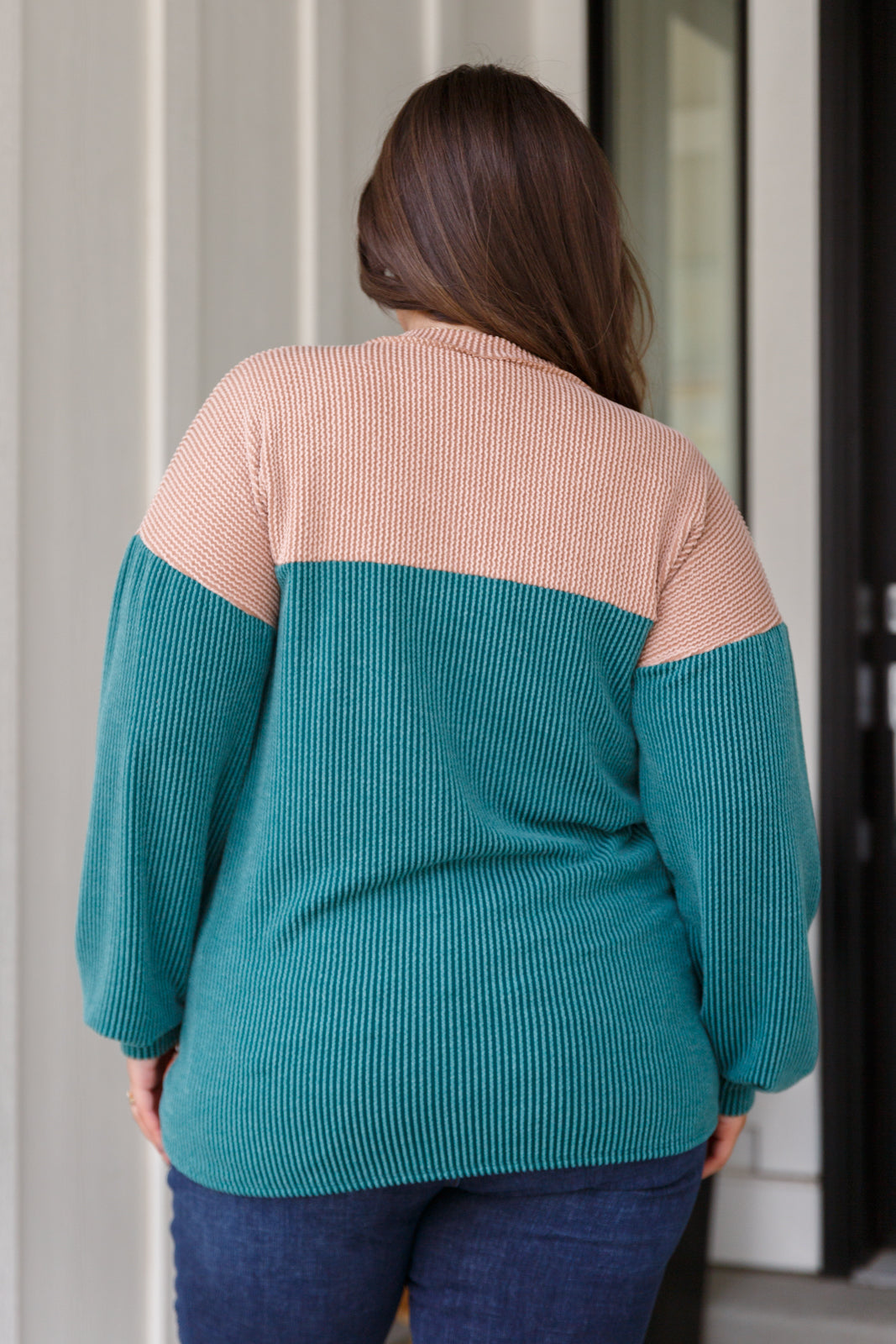 Retro and Ribbed Floral Color Block Top-Tops-Ave Shops-Market Street Nest, Fashionable Clothing, Shoes and Home Décor Located in Mabank, TX