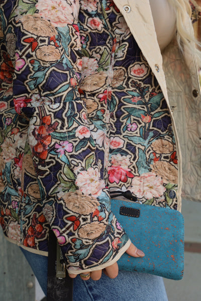 Reversible Floral Parchment Jacket-Tops-Creation-Market Street Nest, Fashionable Clothing, Shoes and Home Décor Located in Mabank, TX