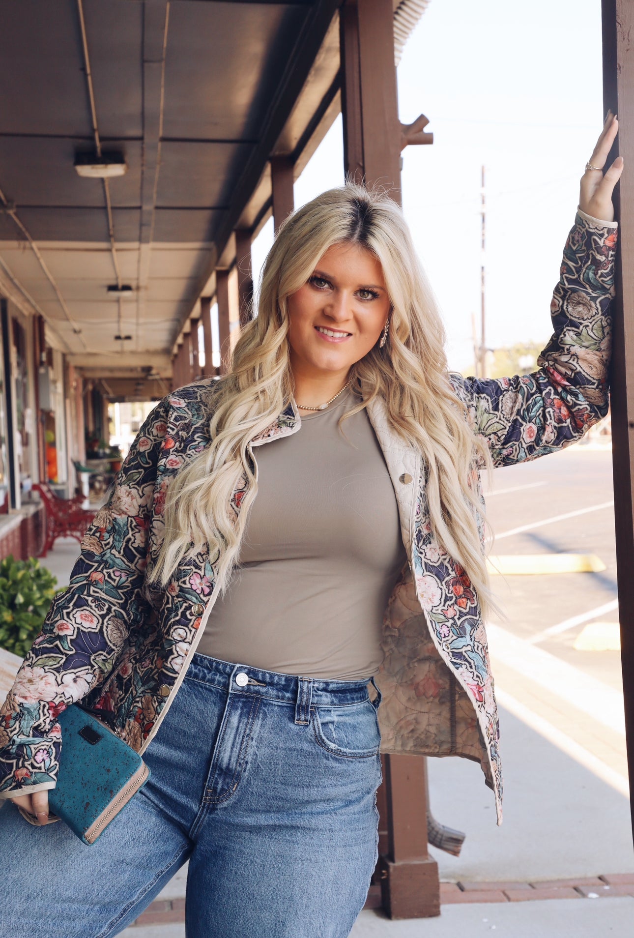 Reversible Floral Parchment Jacket-Tops-Creation-Market Street Nest, Fashionable Clothing, Shoes and Home Décor Located in Mabank, TX