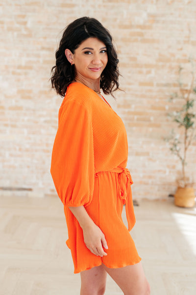 Roll With me Romper in Tangerine-Jumpsuits & Rompers-Ave Shops-Market Street Nest, Fashionable Clothing, Shoes and Home Décor Located in Mabank, TX