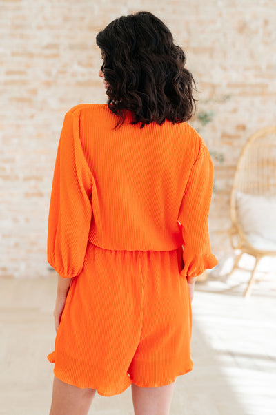 Roll With me Romper in Tangerine-Jumpsuits & Rompers-Ave Shops-Market Street Nest, Fashionable Clothing, Shoes and Home Décor Located in Mabank, TX