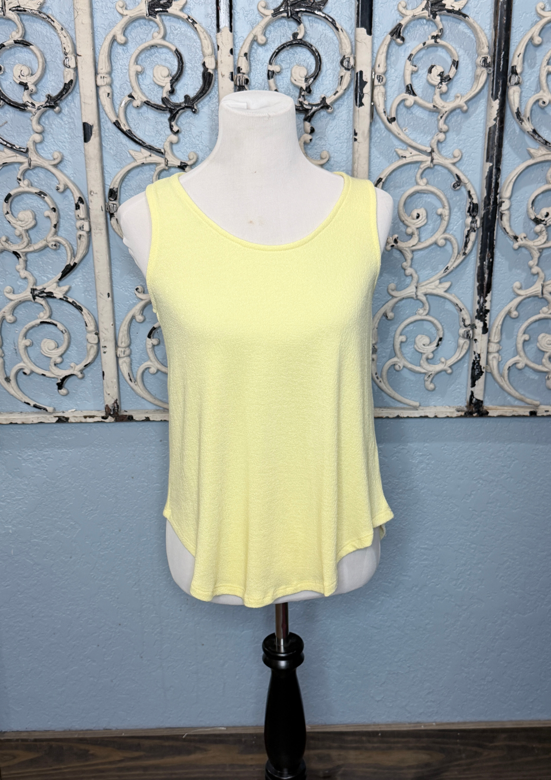 Round Neck Crepe Hacci Tank - Lemonade-08-Tops-BEFORE YOU COLLECTION-Market Street Nest, Fashionable Clothing, Shoes and Home Décor Located in Mabank, TX