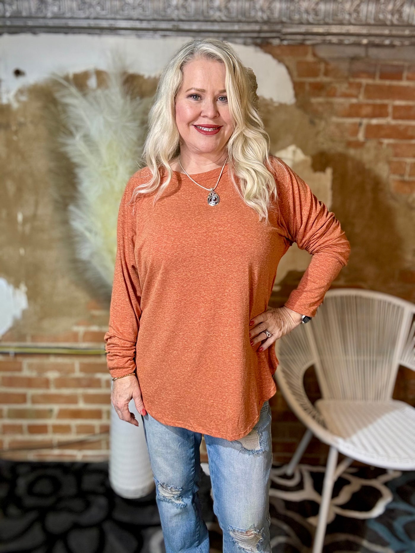 Rustic Charm Long Sleeve Top-Tops-Avenue Shops-Market Street Nest, Fashionable Clothing, Shoes and Home Décor Located in Mabank, TX