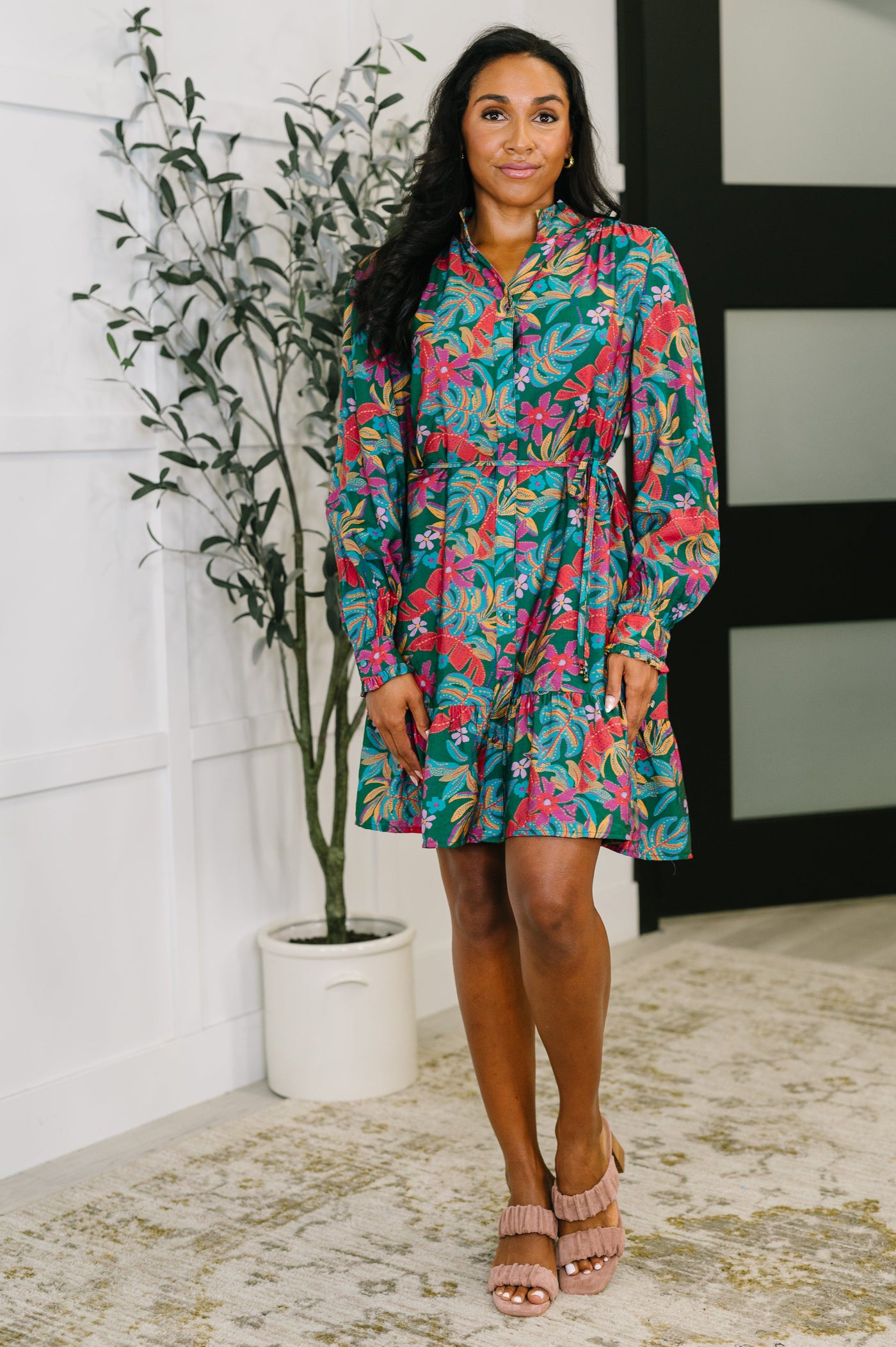 Rustic Retreat Long Sleeve Dress-Womens-Ave Shops-Market Street Nest, Fashionable Clothing, Shoes and Home Décor Located in Mabank, TX