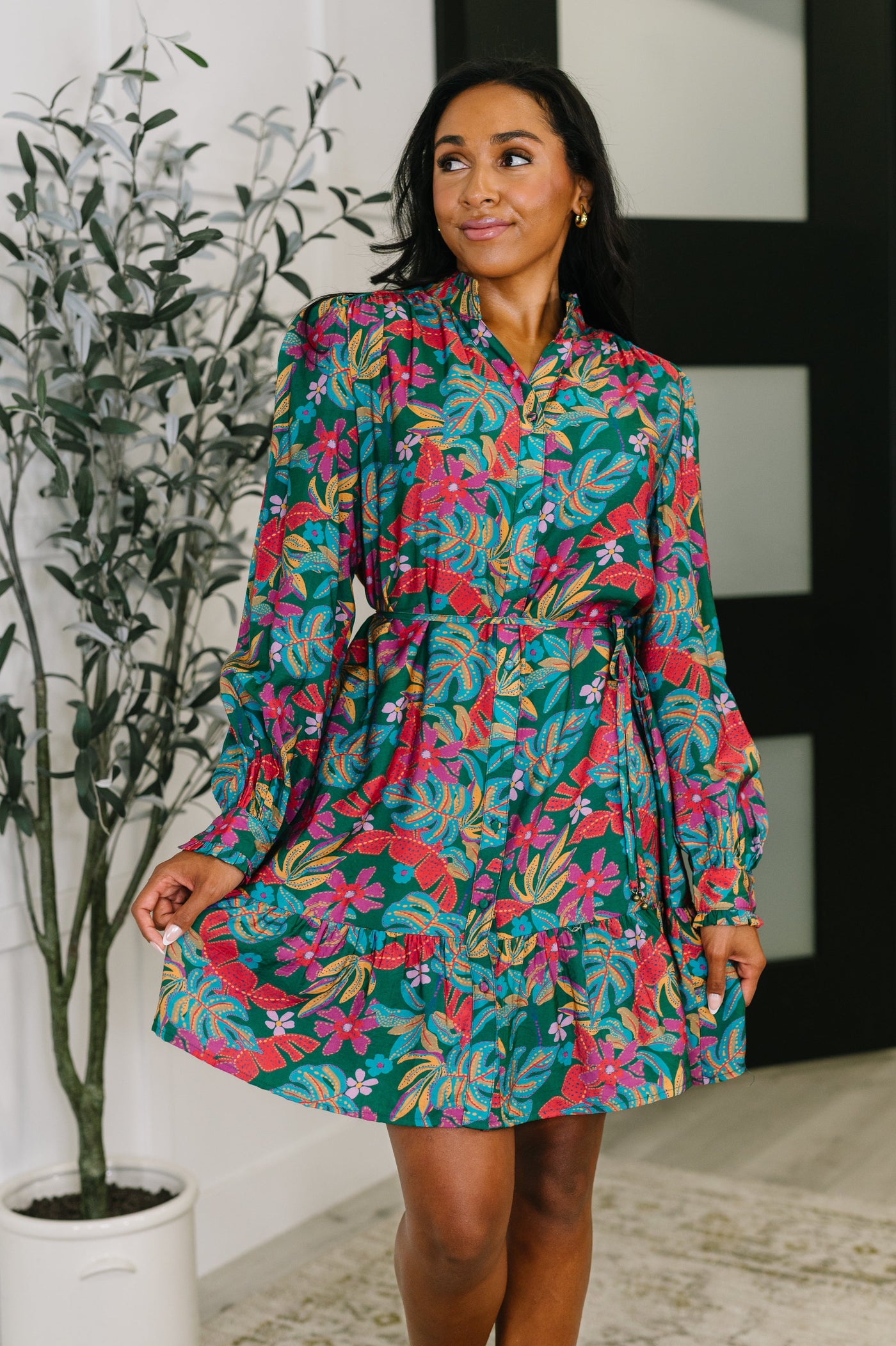 Rustic Retreat Long Sleeve Dress-Womens-Ave Shops-Market Street Nest, Fashionable Clothing, Shoes and Home Décor Located in Mabank, TX