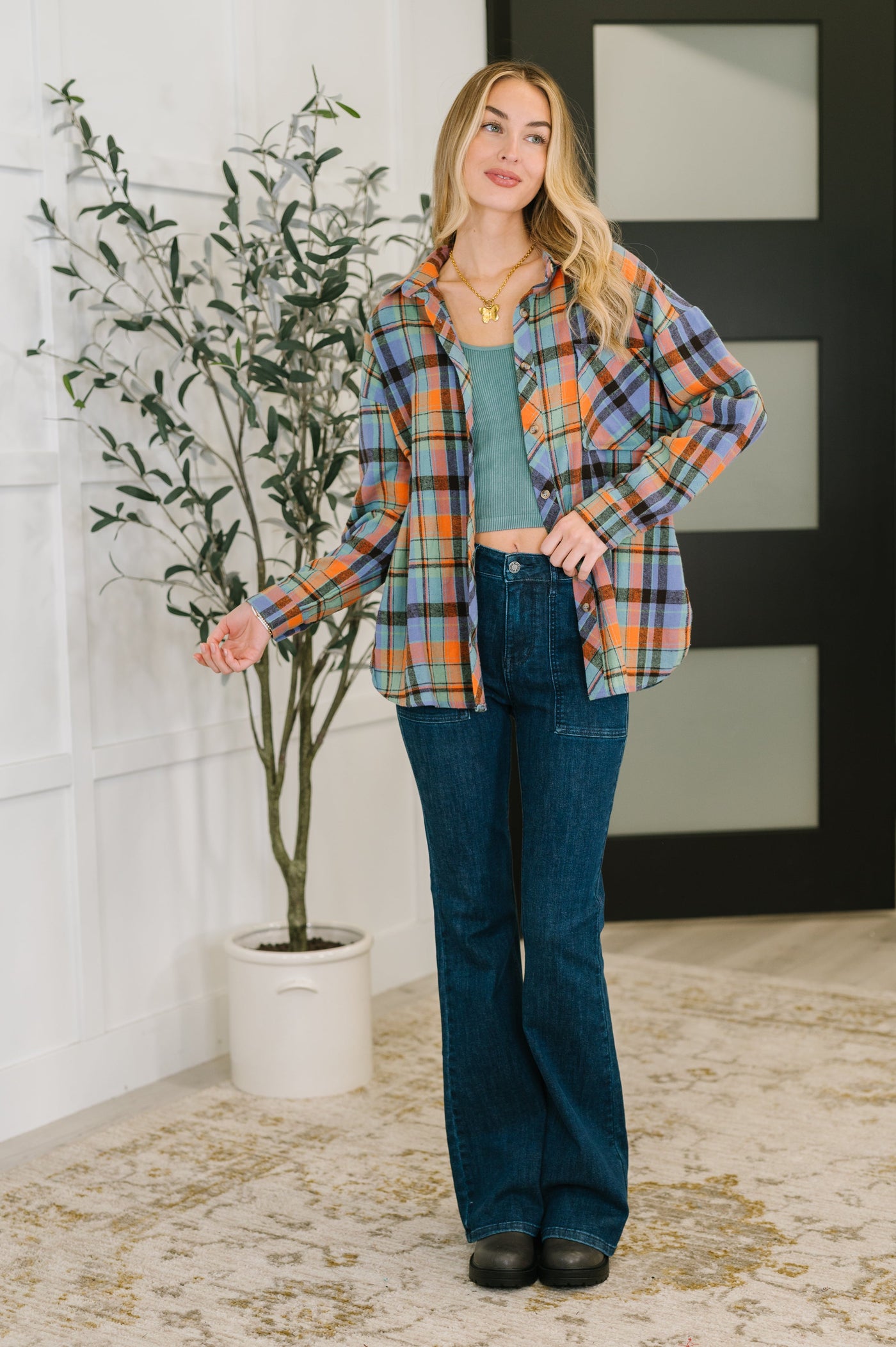 Rustic Rhythm Plaid Button Down-Womens-Ave Shops-Market Street Nest, Fashionable Clothing, Shoes and Home Décor Located in Mabank, TX