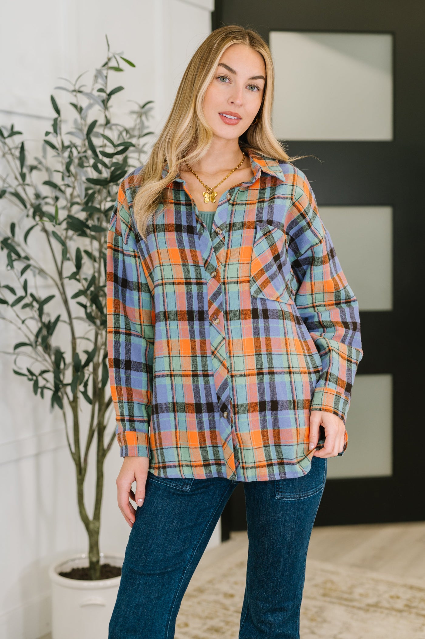 Rustic Rhythm Plaid Button Down-Womens-Ave Shops-Market Street Nest, Fashionable Clothing, Shoes and Home Décor Located in Mabank, TX
