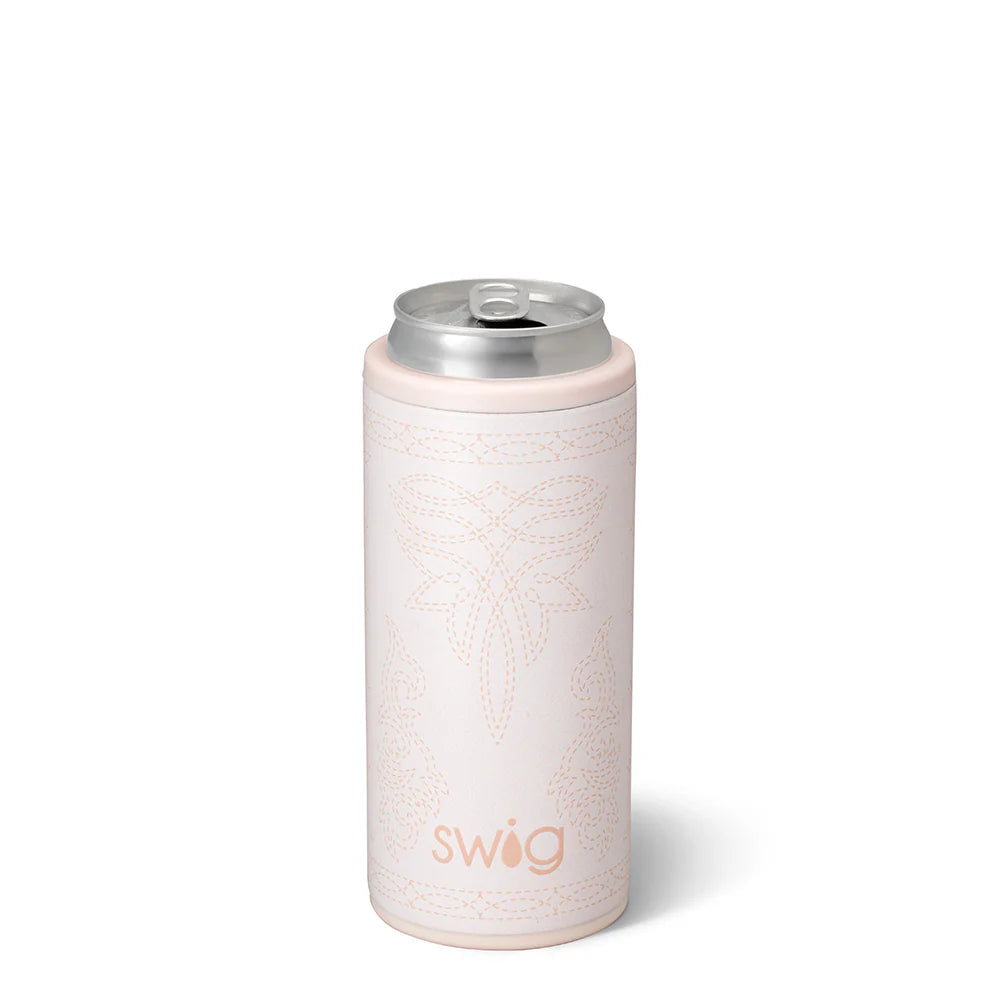 Saddle Stitch Cream Skinny Can Cooler 12oz-04-Kitchen & Food-Swig Life-Market Street Nest, Fashionable Clothing, Shoes and Home Décor Located in Mabank, TX