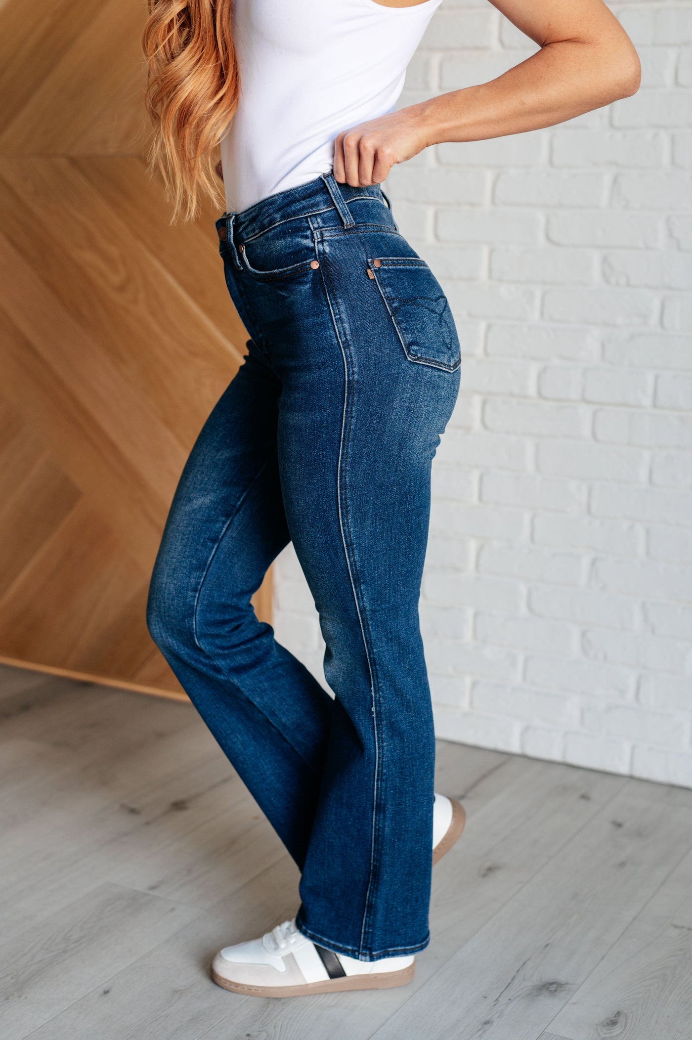 Santana High Rise Control Top Bootcut Jeans (Short Inseam)-Bottoms-Ave Shops-Market Street Nest, Fashionable Clothing, Shoes and Home Décor Located in Mabank, TX