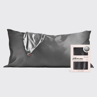 Satin King Pillowcase - Charcoal-KITSCH-Market Street Nest, Fashionable Clothing, Shoes and Home Décor Located in Mabank, TX