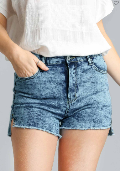 Umgee Indigo Shorts-Bottoms-Umgee USA Inc-Market Street Nest, Fashionable Clothing, Shoes and Home Décor Located in Mabank, TX