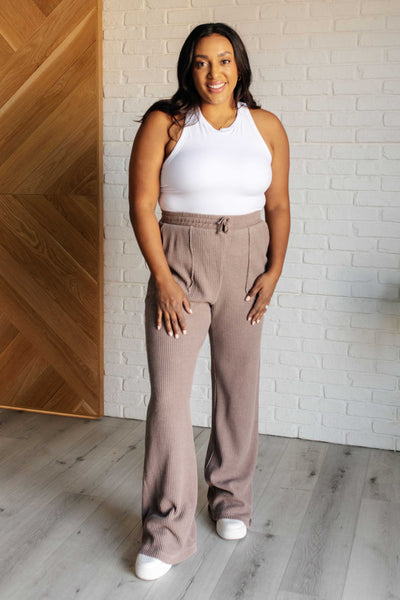 Set Process Mineral Wash Waffle Knit Pants in Brown-Athleisure-Ave Shops-Market Street Nest, Fashionable Clothing, Shoes and Home Décor Located in Mabank, TX