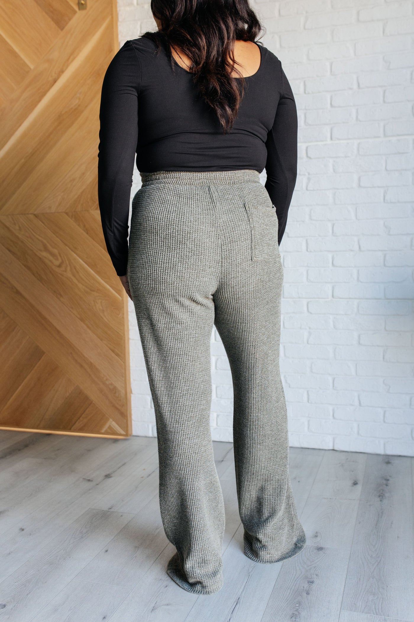 Set Process Mineral Wash Waffle Knit Pants in Olive-Athleisure-Ave Shops-Market Street Nest, Fashionable Clothing, Shoes and Home Décor Located in Mabank, TX