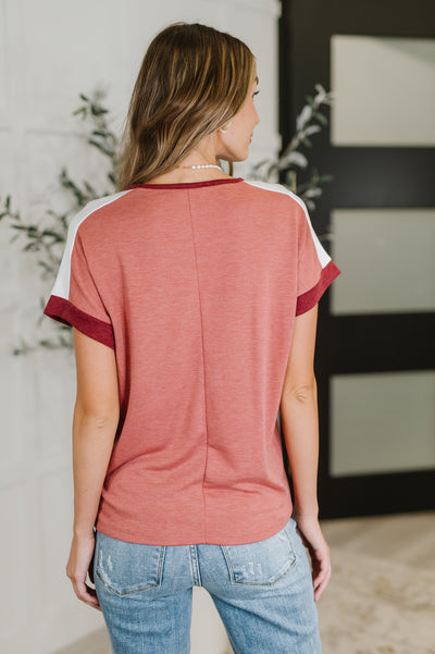 Sew Into You V-Neck Top in Light Rust-Womens-Ave Shops-Market Street Nest, Fashionable Clothing, Shoes and Home Décor Located in Mabank, TX