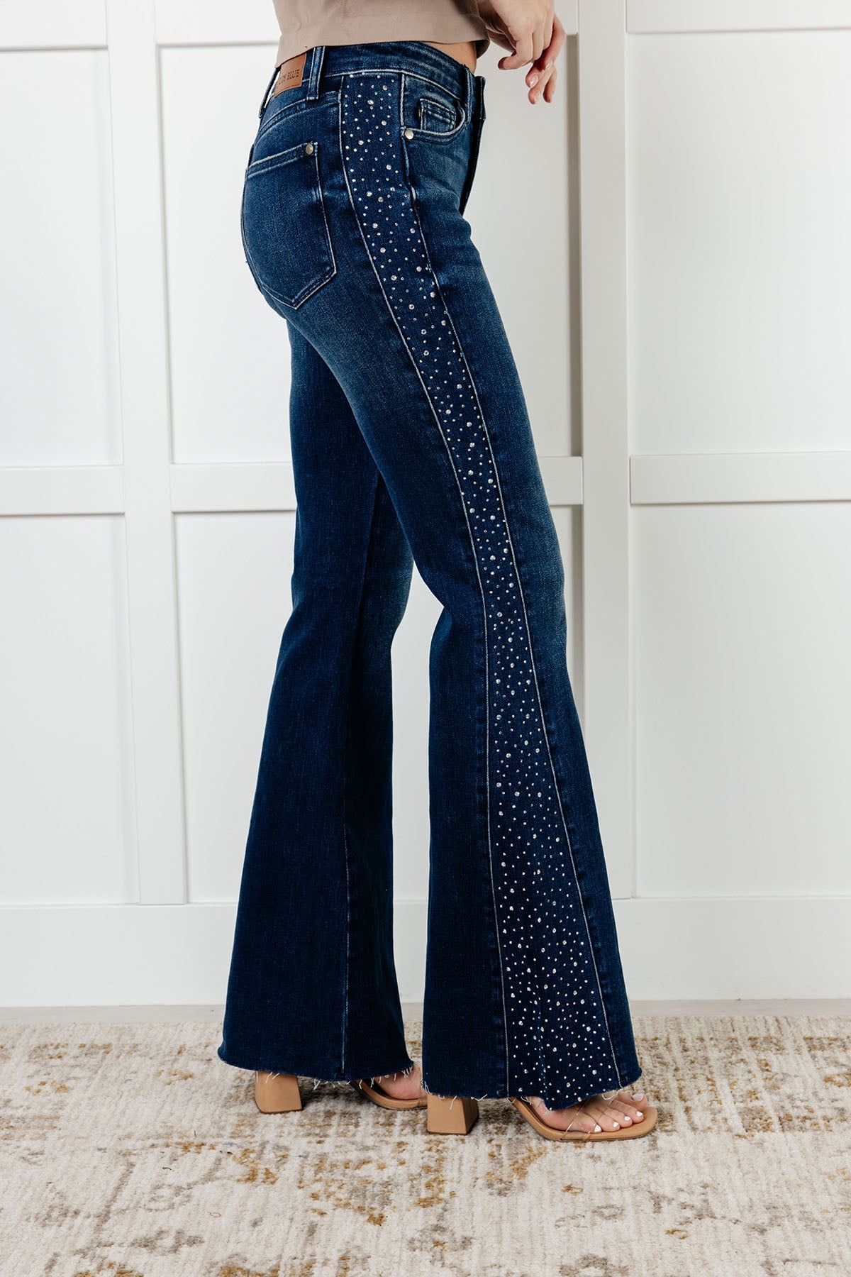 Shannon Mid Rise Rhinestone Detail Flare Jeans-Womens-Ave Shops-Market Street Nest, Fashionable Clothing, Shoes and Home Décor Located in Mabank, TX