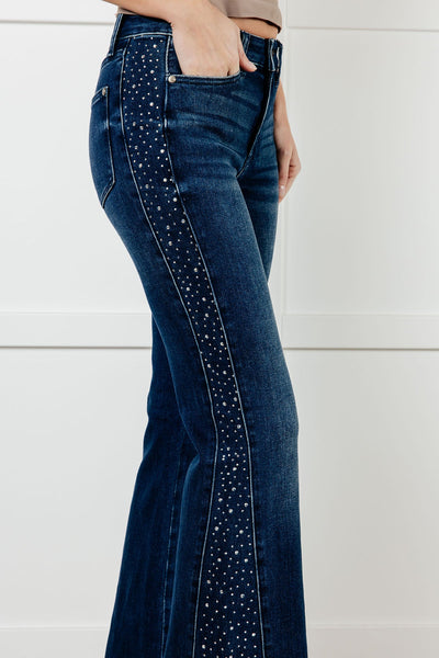 Shannon Mid Rise Rhinestone Detail Flare Jeans-Womens-Ave Shops-Market Street Nest, Fashionable Clothing, Shoes and Home Décor Located in Mabank, TX