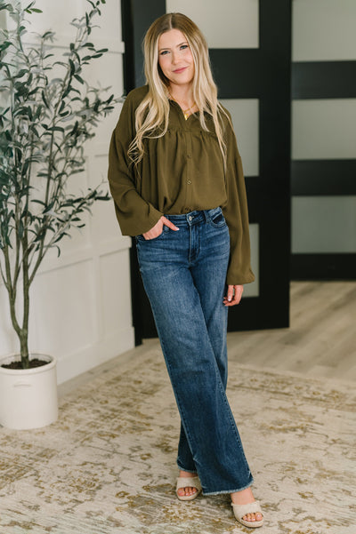 She's Got A Way Button Down Blouse-Womens-Ave Shops-Market Street Nest, Fashionable Clothing, Shoes and Home Décor Located in Mabank, TX