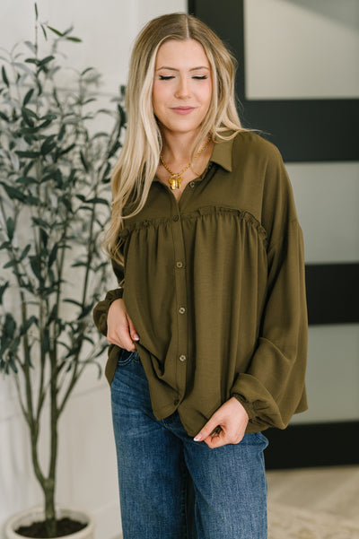 She's Got A Way Button Down Blouse-Womens-Ave Shops-Market Street Nest, Fashionable Clothing, Shoes and Home Décor Located in Mabank, TX