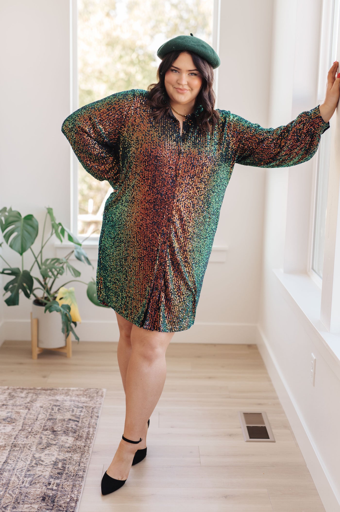 Shimmering Splendor Sequin Shirt Dress-Dresses-Ave Shops-Market Street Nest, Fashionable Clothing, Shoes and Home Décor Located in Mabank, TX