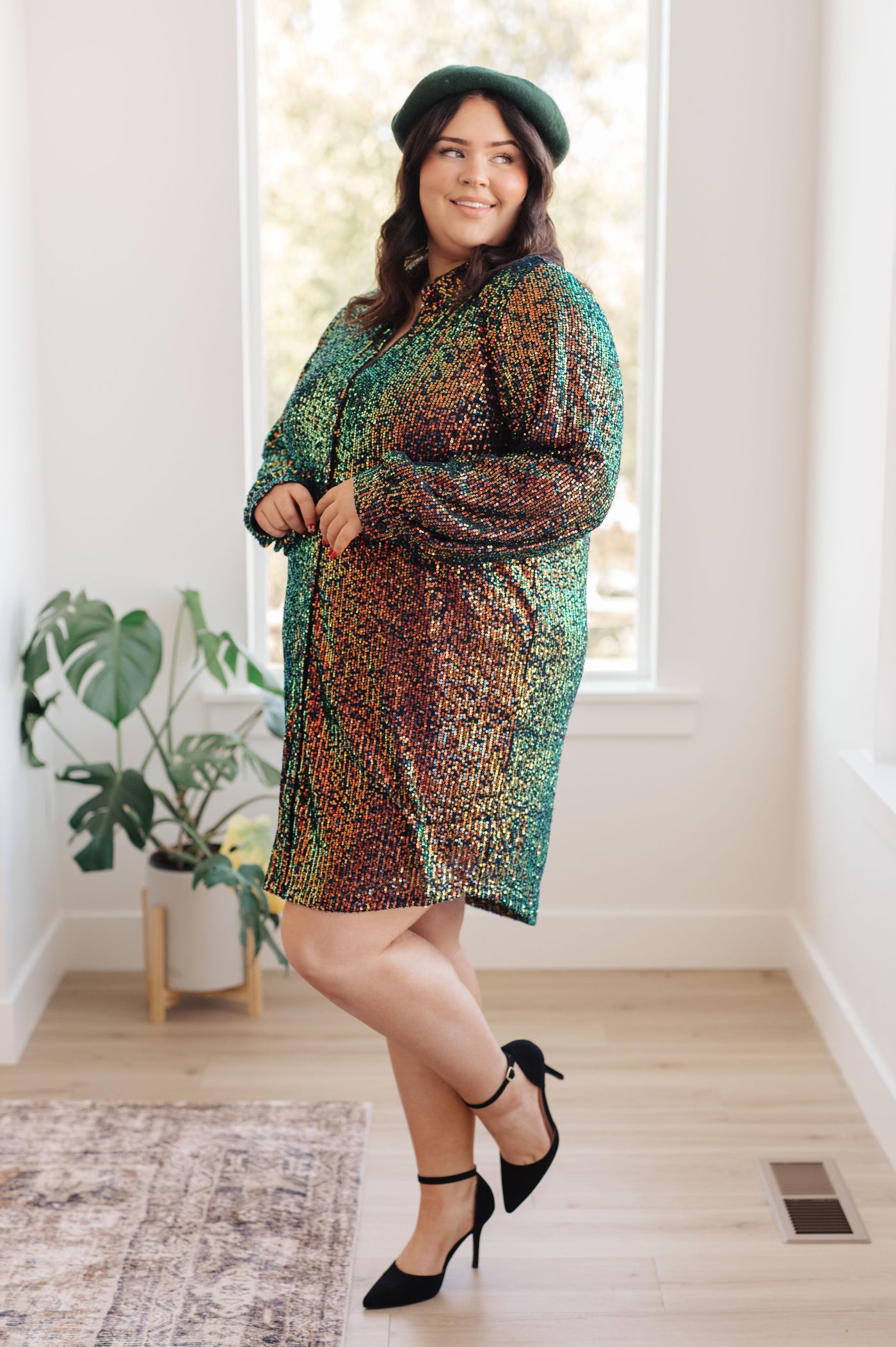 Shimmering Splendor Sequin Shirt Dress-Dresses-Ave Shops-Market Street Nest, Fashionable Clothing, Shoes and Home Décor Located in Mabank, TX